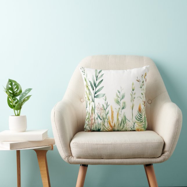 Almofada Plantas Botânicas Design Verde 311 (Cadeira)