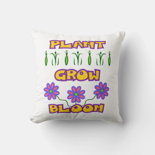 Almofada Plantas Cultivam Bloom Citando Flores Rosa Texto A