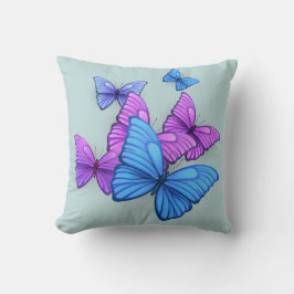 Almofada Playful Pink & Purple Butterflies Pillow