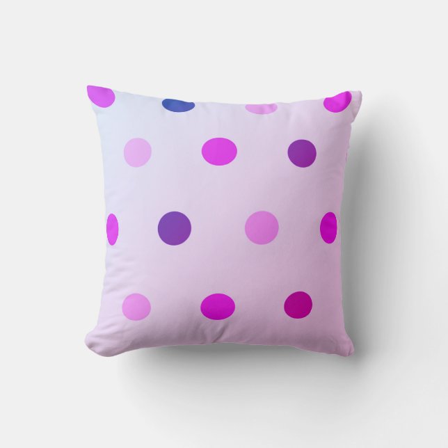 Almofada  “Playful Pink -Purple Polka Dot Patt-Throw Pillow (Frente)