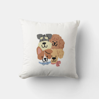 Almofada Playful Puppies Pattern Decorative Pillow