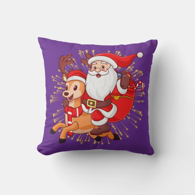 Almofada **"Playful Santa Claus Design – Fun and Festive Ch (Frente)