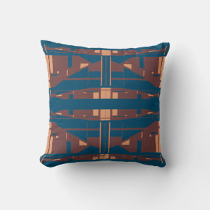 Almofada Plum Coral Turquoise Mosaico Mediterrâneo Abstrato