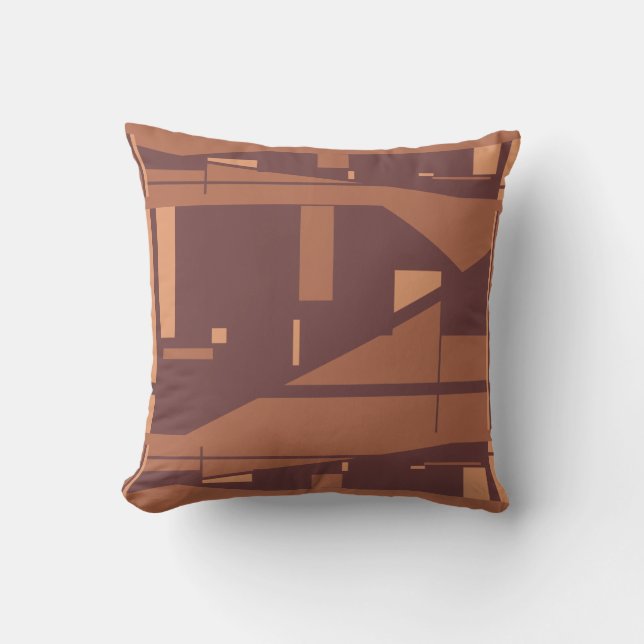 Almofada Plum Coral Turquoise Mosaico Mediterrâneo Abstrato (Frente)