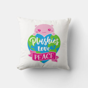 Almofada Plushies Love Peace Terra do Coração de Kawaii C