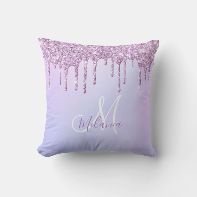 Almofada Pó de Lavanda Roxo Metálico Personalizado (Frente)