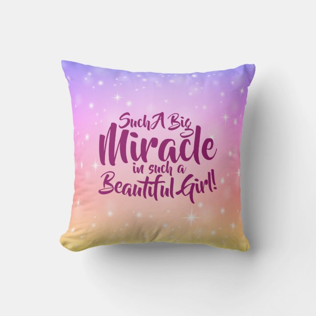 Almofada Pode mudar o texto de uma garota linda e milagrosa (Frente)