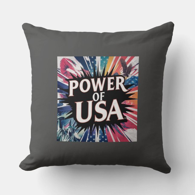 Almofada Poder do Travesseiro dos EUA - Bandeira Americana  (Frente)