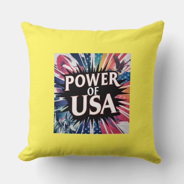 Almofada Poder do Travesseiro dos EUA - Bandeira Americana  (Frente)