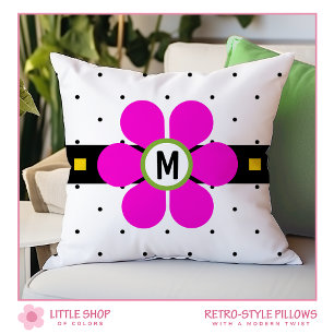 Almofada Poder Floral Estilo Retro Rosa