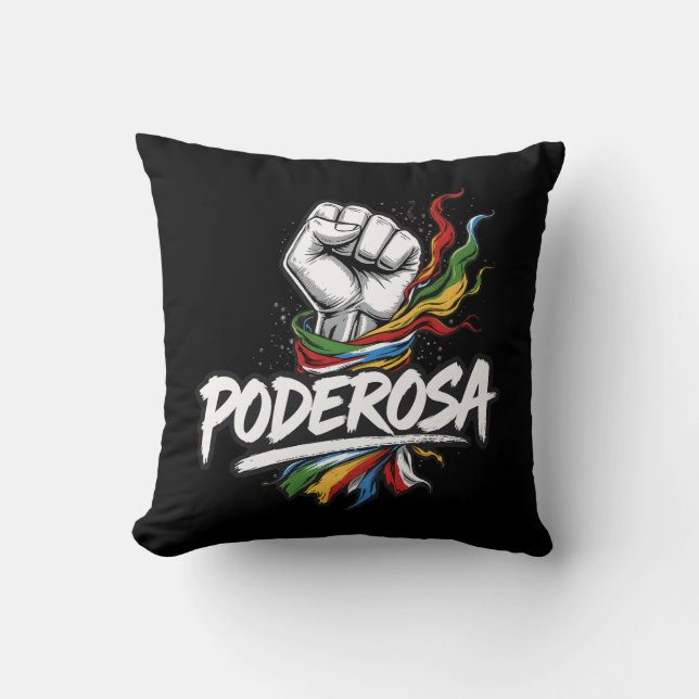 Almofada Poderosa - Empoderando Latina Fista com Bandeira L (Frente)