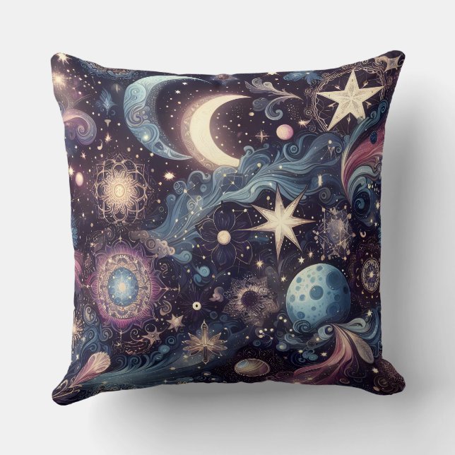 Almofada Poeira de Estrelas de Grelha (Verso)