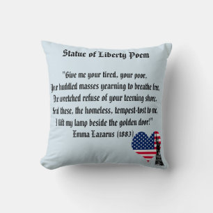 Almofada Poema da estátua da liberdade