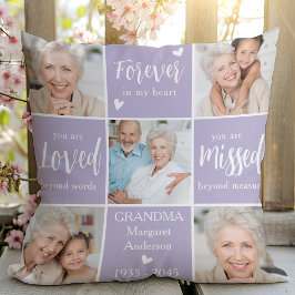 Almofada Poema Memorial da Família de Colagem de Fotos Mode