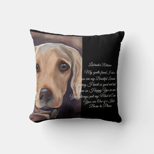 Almofada Poesia do Labrador Retriever (Frente)