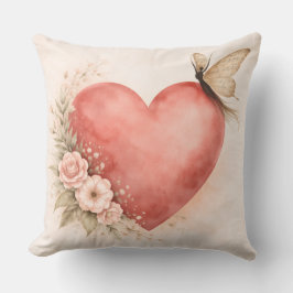 Almofada Poetic Butterfly Form - Heart Square Cushion