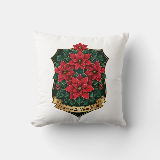 Almofada Poinsettia Crest T-Shirt (Frente)