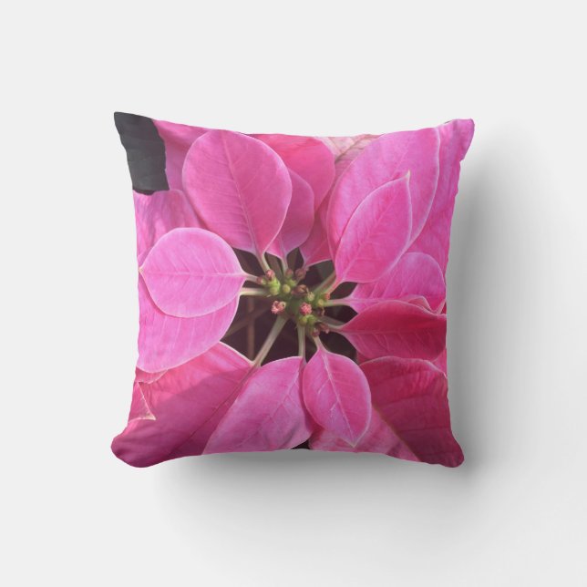 Almofada Poinsettia de Férias Felizes (Frente)