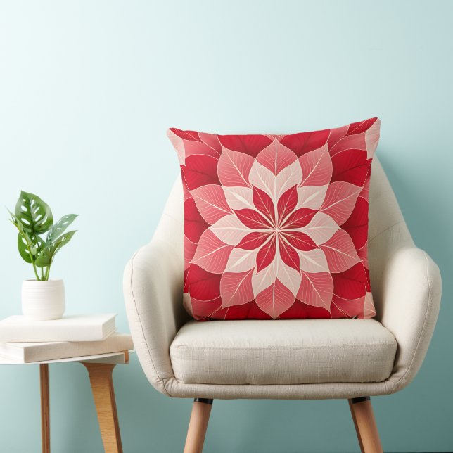 Almofada Poinsettia de Natal Festiva (Cadeira)