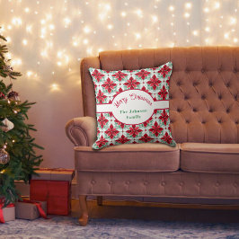 Almofada poinsettia de Natal personalizado