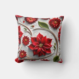 Almofada Poinsettia e Folhas