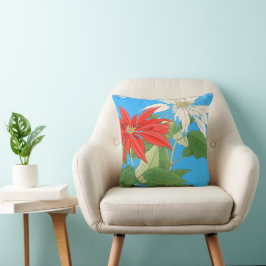 Almofada Poinsettias Blue