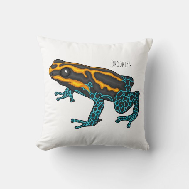 Almofada Poison dart frog cartoon illustration (Frente)