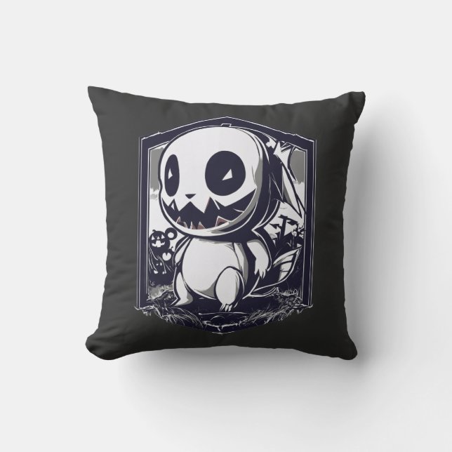 Almofada Pokémon Halloween  Blanco y Negro (Frente)