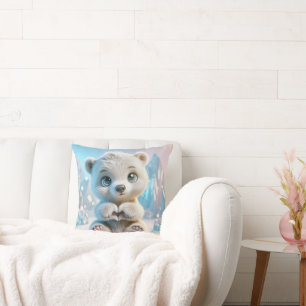 Almofada Polar Bear Cub Com Coração