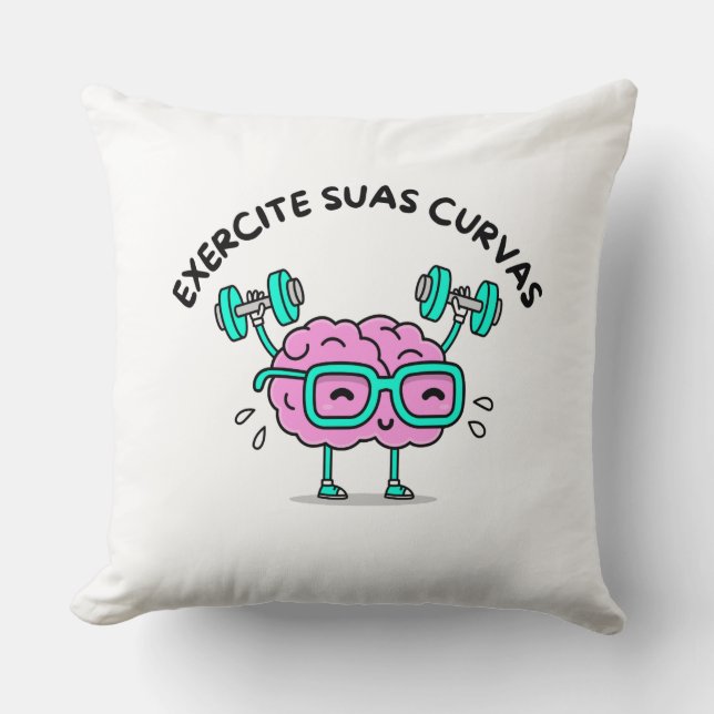 Almofada Poliéster Exercite Suas Curvas (Frente)