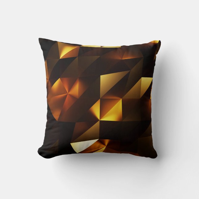 Almofada Polígono Dourado: renderização de Abstrato 3D (Frente)
