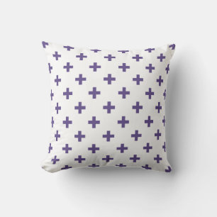 Almofada Polka ultravioleta cruza em branco