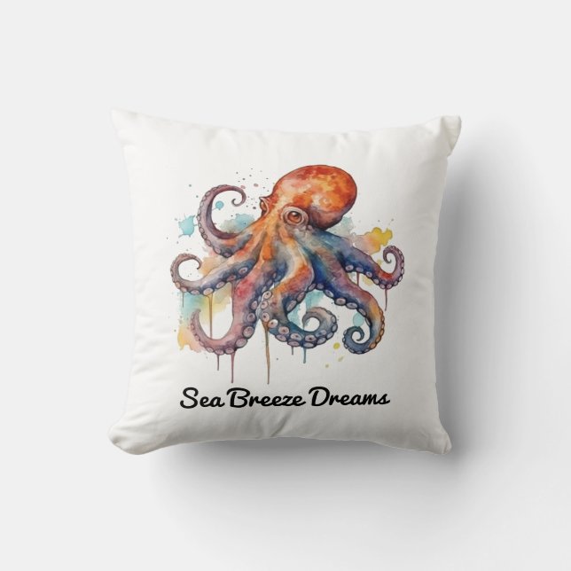 Almofada Polvo Colorido: Fantasia Oceânica (Frente)