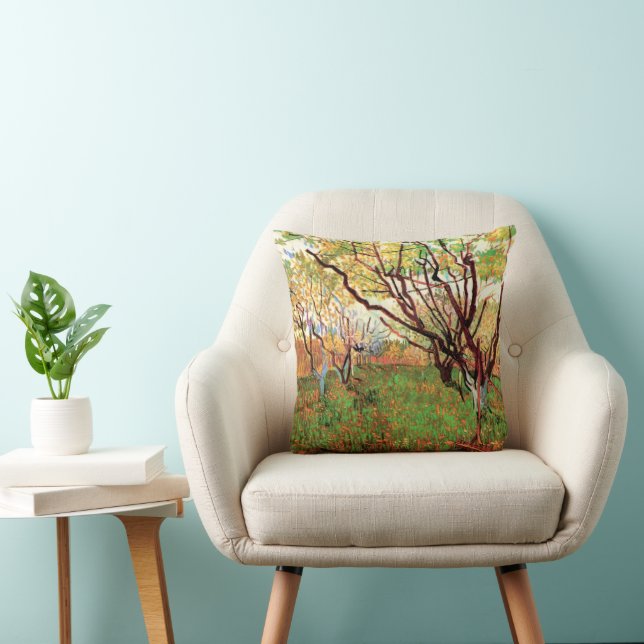 Almofada Pomar em Flor por Vincent van Gogh (Cadeira)