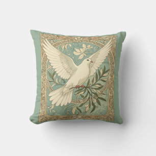 Almofada Pomba Com Desenho De Natal De Ramo De Oliveira