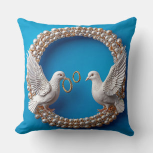 Almofada Pombas de casamento Arte Estilo de Casamento de Lu