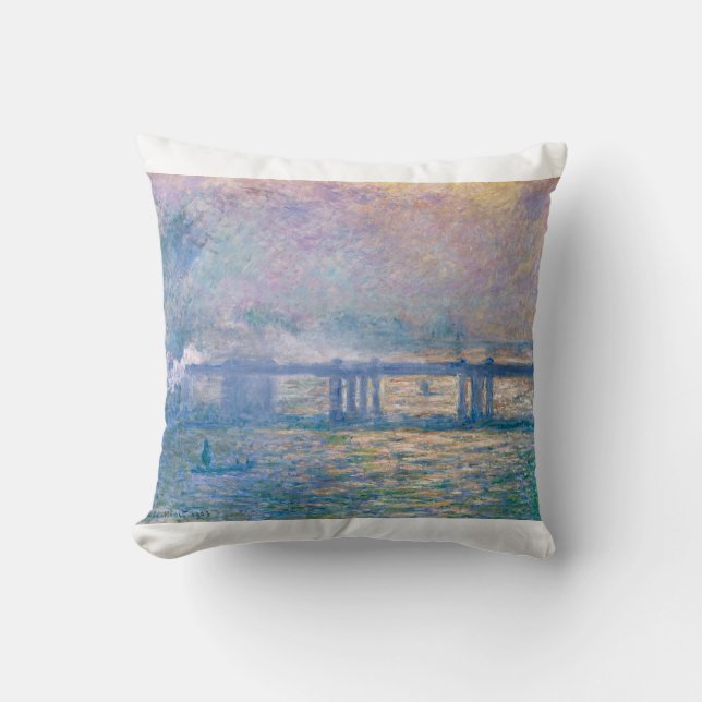 Almofada Ponte Charing Cross por Claude Monet (Frente)