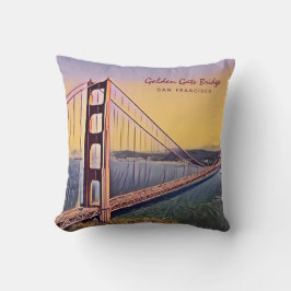 Almofada Ponte ouro Portão San Francisco Vintage Pintura