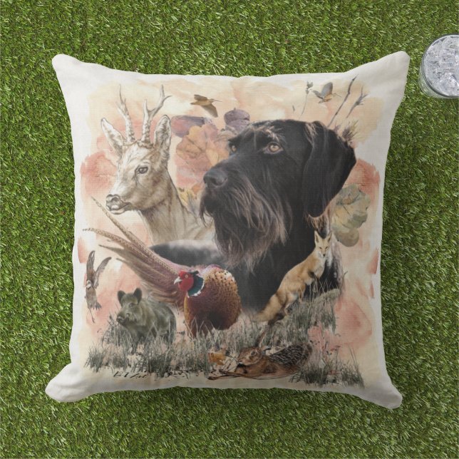 Almofada Ponteiro alemão Wirehaired (Grama)