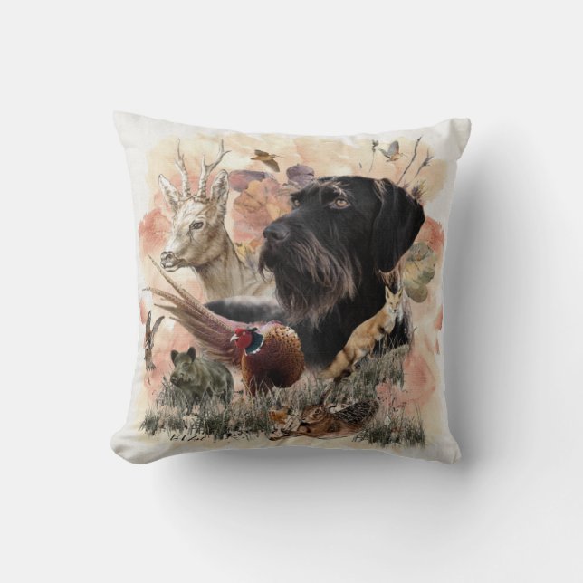 Almofada Ponteiro alemão Wirehaired (Frente)