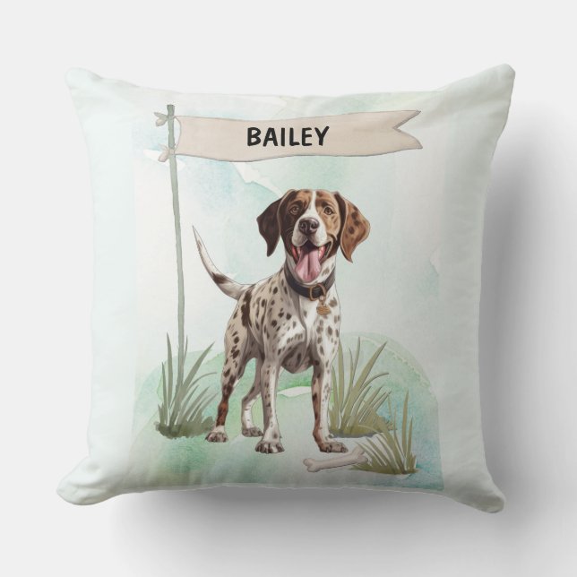 Almofada Ponteiro Aquarela Cachorro Personalizado (Frente)