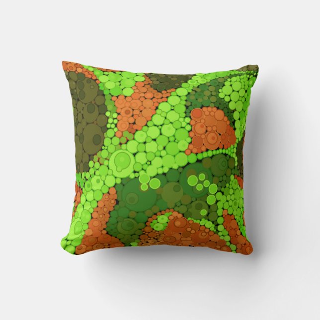 Almofada Pontilhismo sem costura - mão pintada em círculos  (Frente)