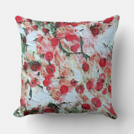 Almofada Ponto de Bolinhas Sujo Rosa Vermelho Decadência Gr