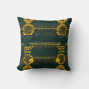 Almofada Ponto de Zigzag Amarelo e Verde Retroativo