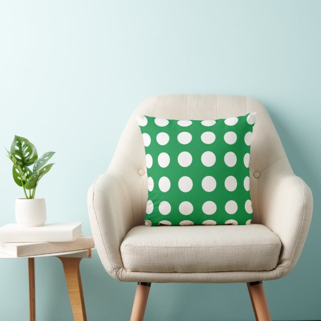 Almofada Ponto Verde Branco Vintage Retro (Cadeira)