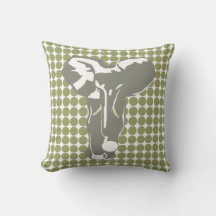 Almofada Ponto verde do safari com elefante do pop art