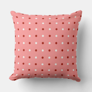Almofada ponto vermelho-peru, rosa e branco