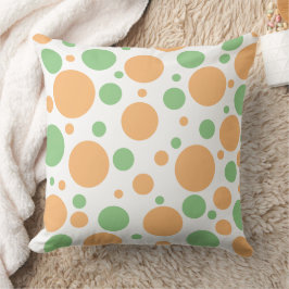 Almofada Pontos Bolha Verde Sálvia Laranja