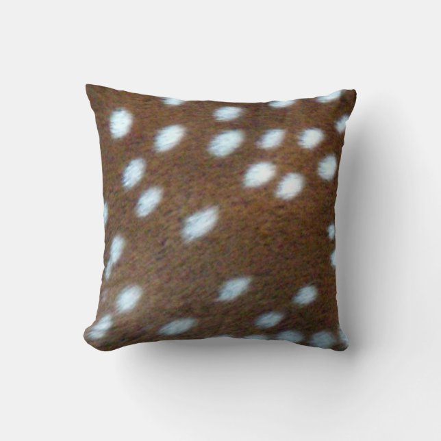 Almofada Pontos brancos de Bambi em uma pele marrom (Frente)