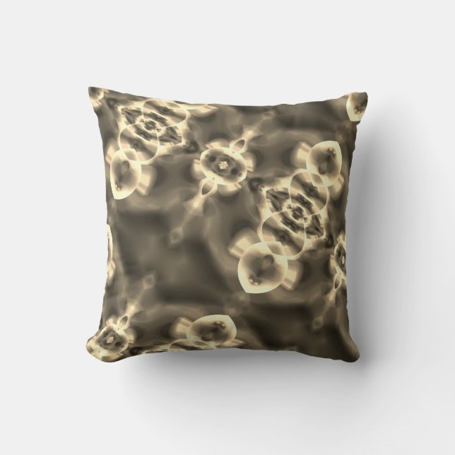 Almofada Pontos brilhantes e formas em tons de bege (Frente)